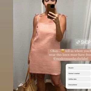 Modern Sunday Shoulder Tie Linen Dress